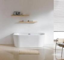 Cadă MANHATTAN din acril, freestanding, de perete, 170x80cm -alb lucios