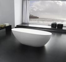 Cadă SILK din acril, freestanding, de mijloc, 170x85cm - alb mat