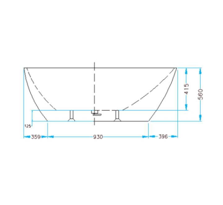 Cadă SILK din acril, freestanding, de mijloc, 170x85cm - alb lucios