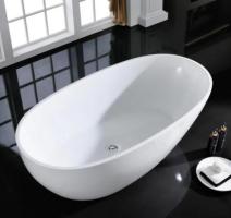 Cadă SILK din acril, freestanding, de mijloc, 170x85cm - alb lucios