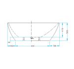 Cadă SILK din acril, freestanding, de mijloc, 170x85cm - alb lucios