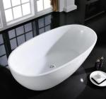 Cadă SILK din acril, freestanding, de mijloc, 170x85cm - alb lucios