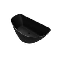 Cadă MARYLAND din marmură turnată, freestanding, de perete, 170x80cm - negru mat