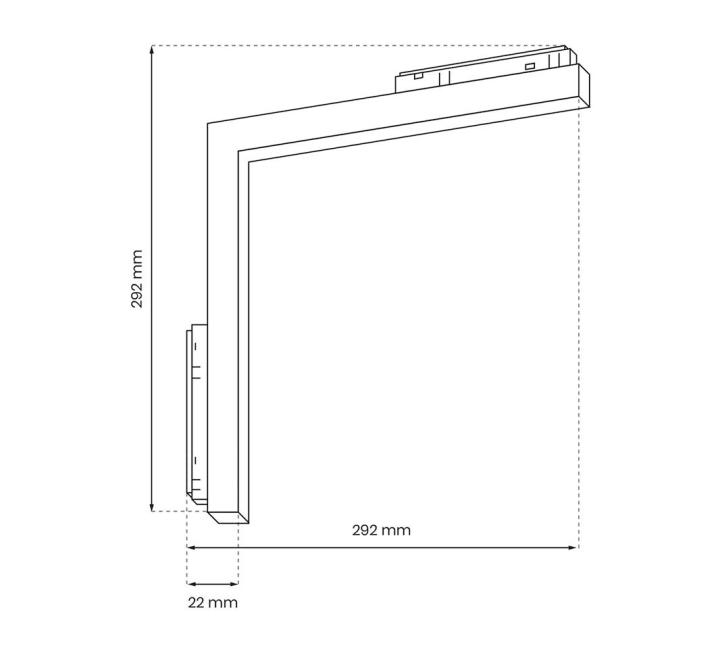 Corp Iluminat pentru Șină Magnetică 20 mm, L-DOWN, 24W, 3000K
